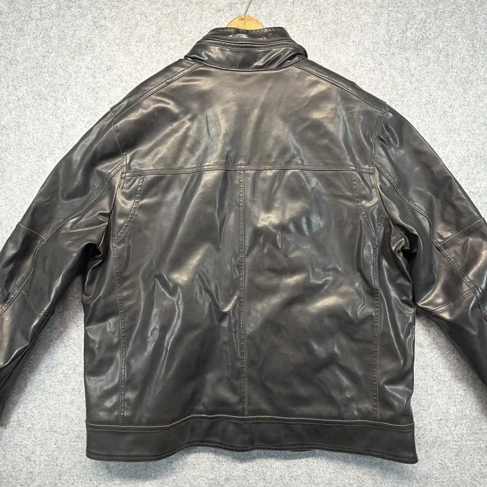 Levi's Men's Original Faux Leather Jacket Black Size XXL Full Zip Bomber Sherpa